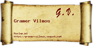 Gramer Vilmos névjegykártya